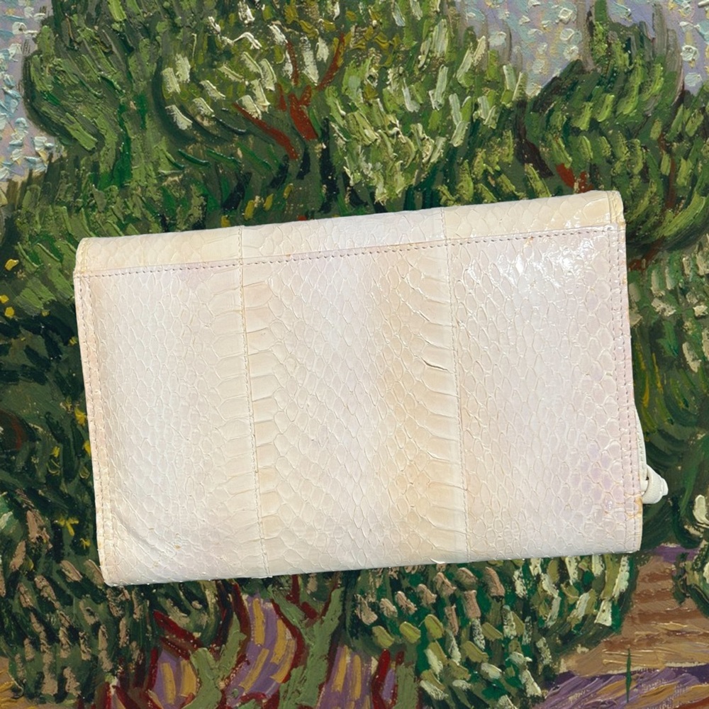 COPY - SAKS FIFTH AVENUE • Snake Embossed Rectangle Clutch Purse with Crossbody… - Picture 2 of 3
